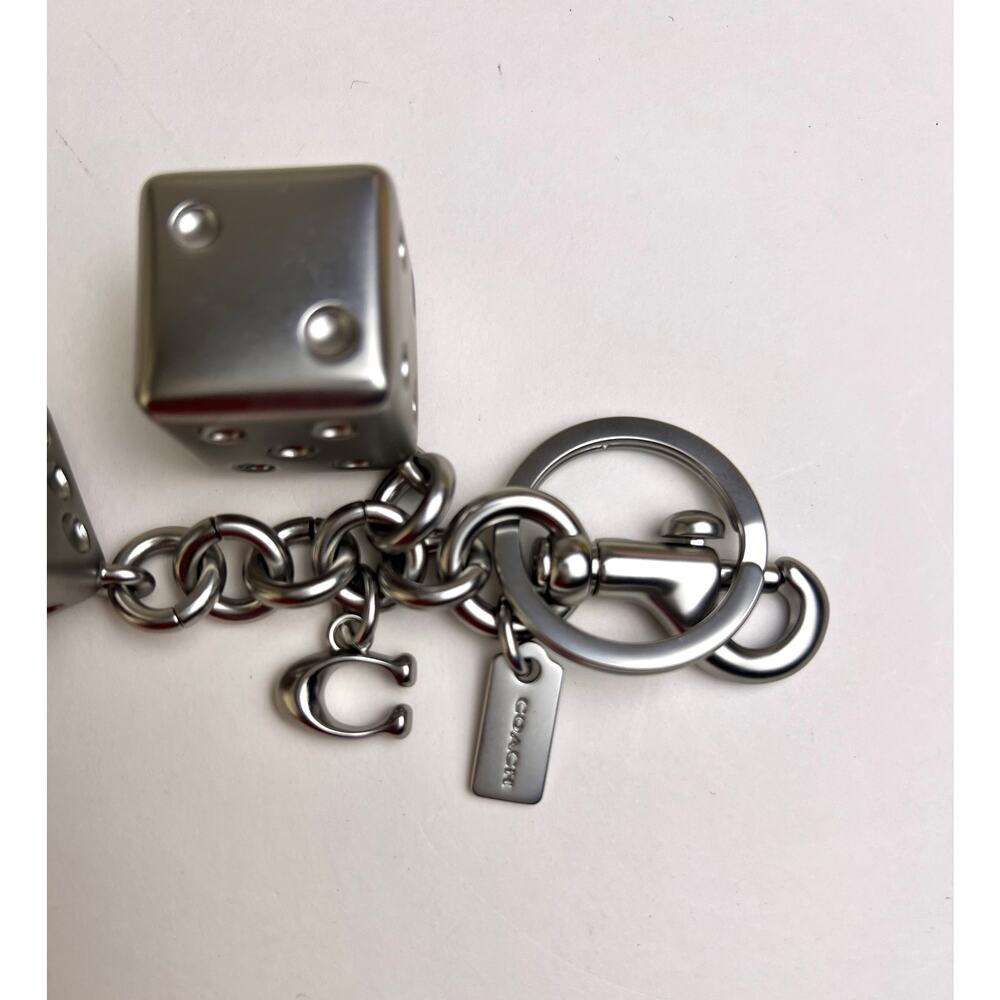 Coach Dice Bag Charm in silver-tone metal - Picture 3 of 7